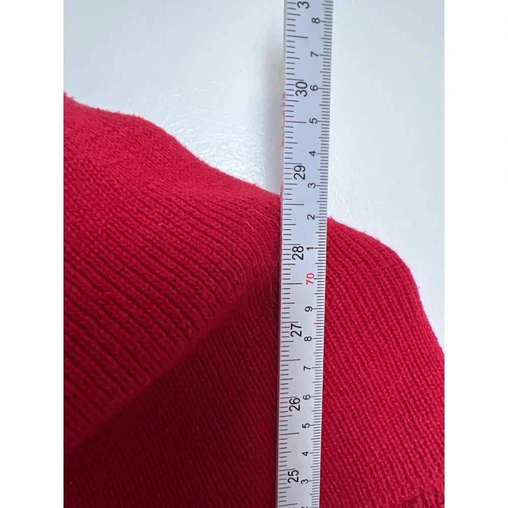 Michael Kors Red Cowl Neck Waffle Knit Sweater Women's L Valentines Day Designer